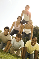 Teenagers in Human Pyramid