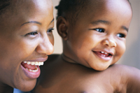 Smiling Mother and Toddler